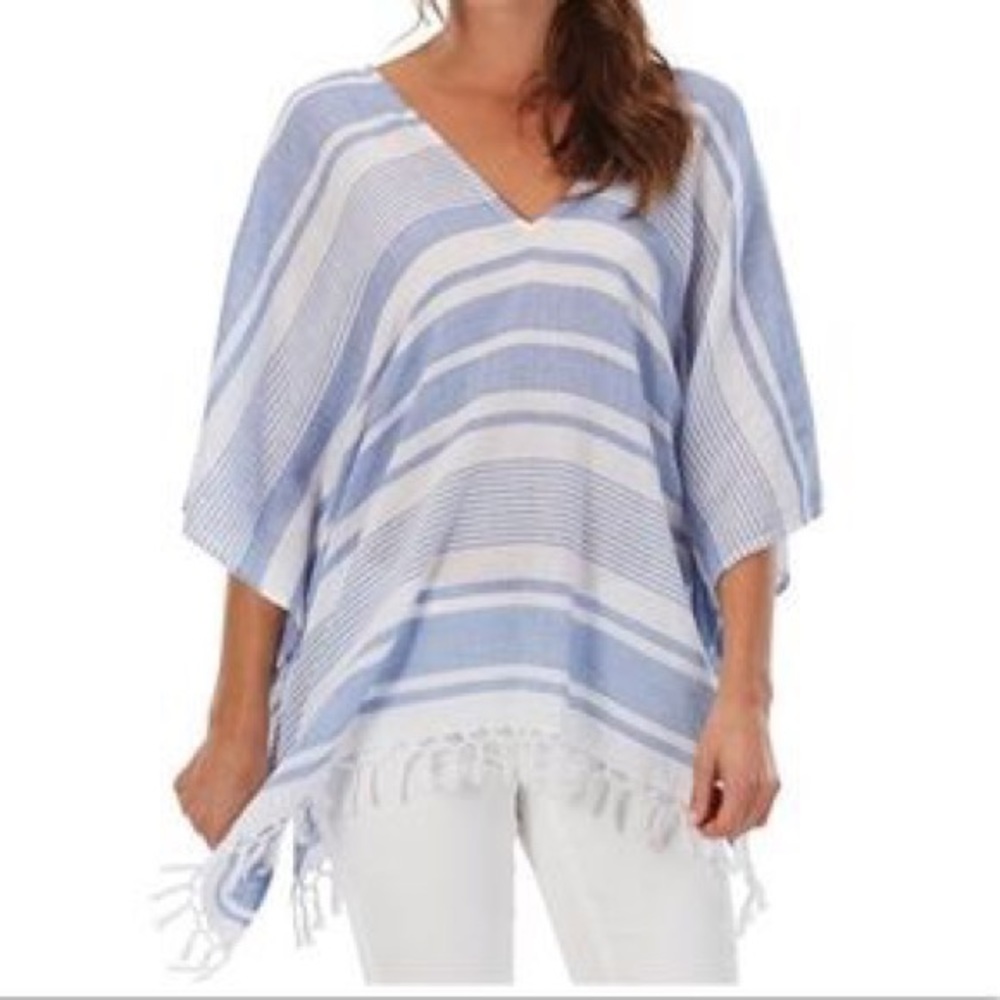 Poncho, fringe trim